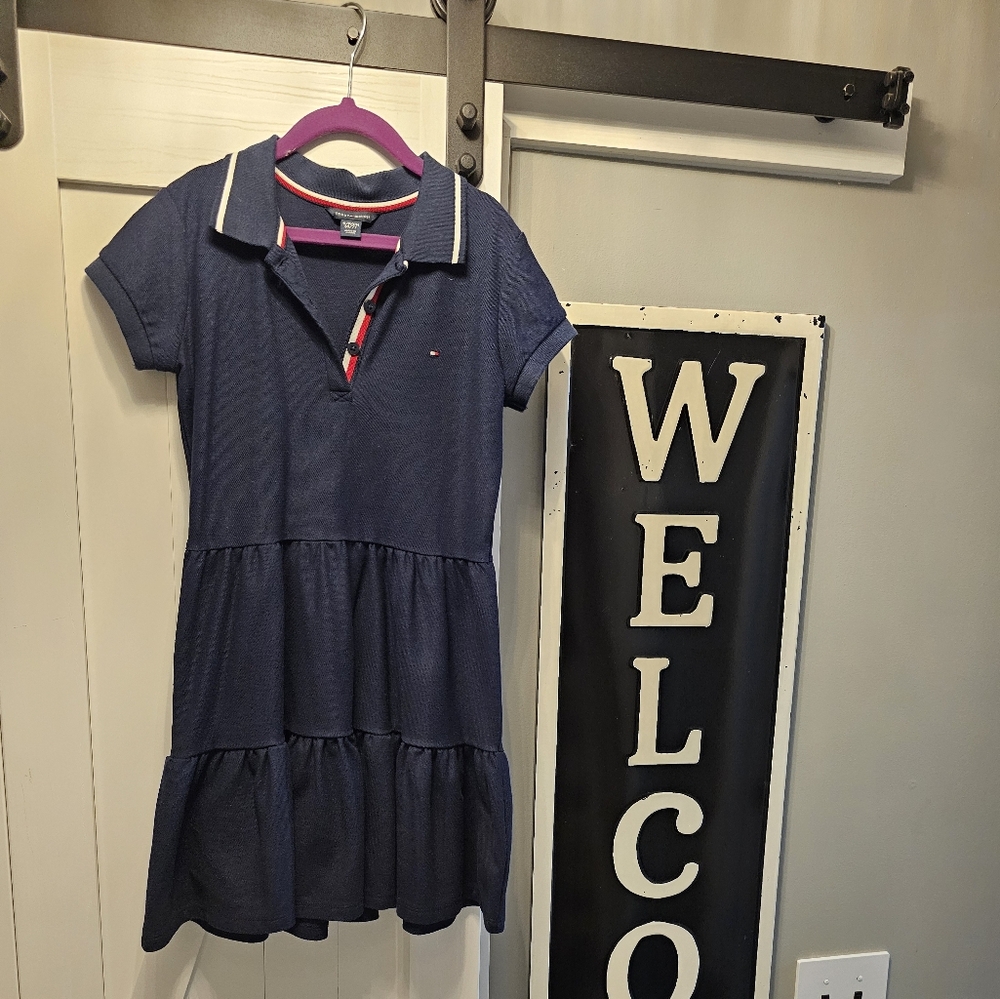 Tommy Hilfiger Navy Polo  Dress girls size 6/ 7.